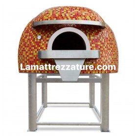 Forno a legna artigianale per pizzeria - Modello Mosaico BRONZE - Camera interna 150x150 cm